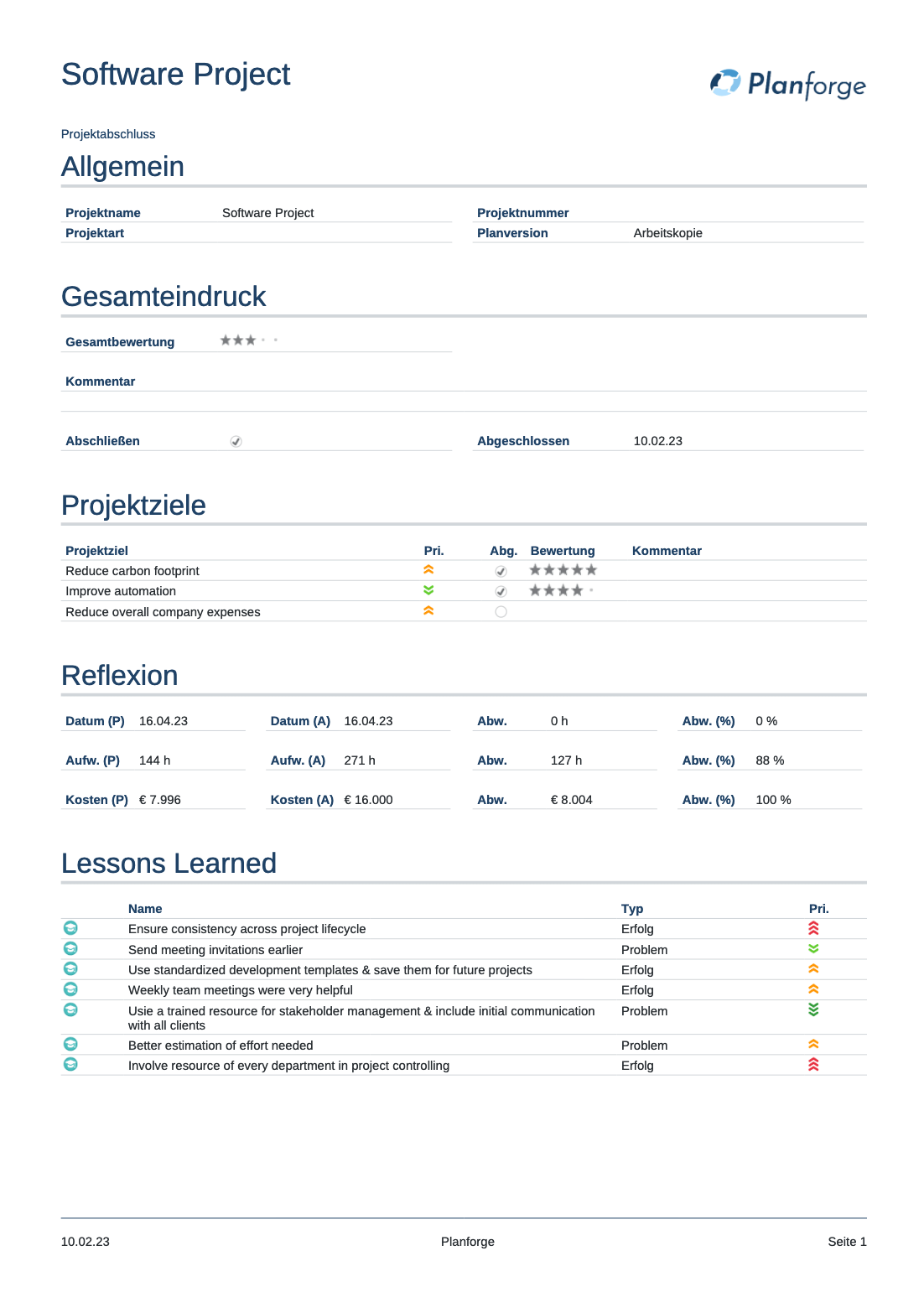 Projektmanagement-Projektabschlussbericht-Lessons-Learned-Software-von-Planforge