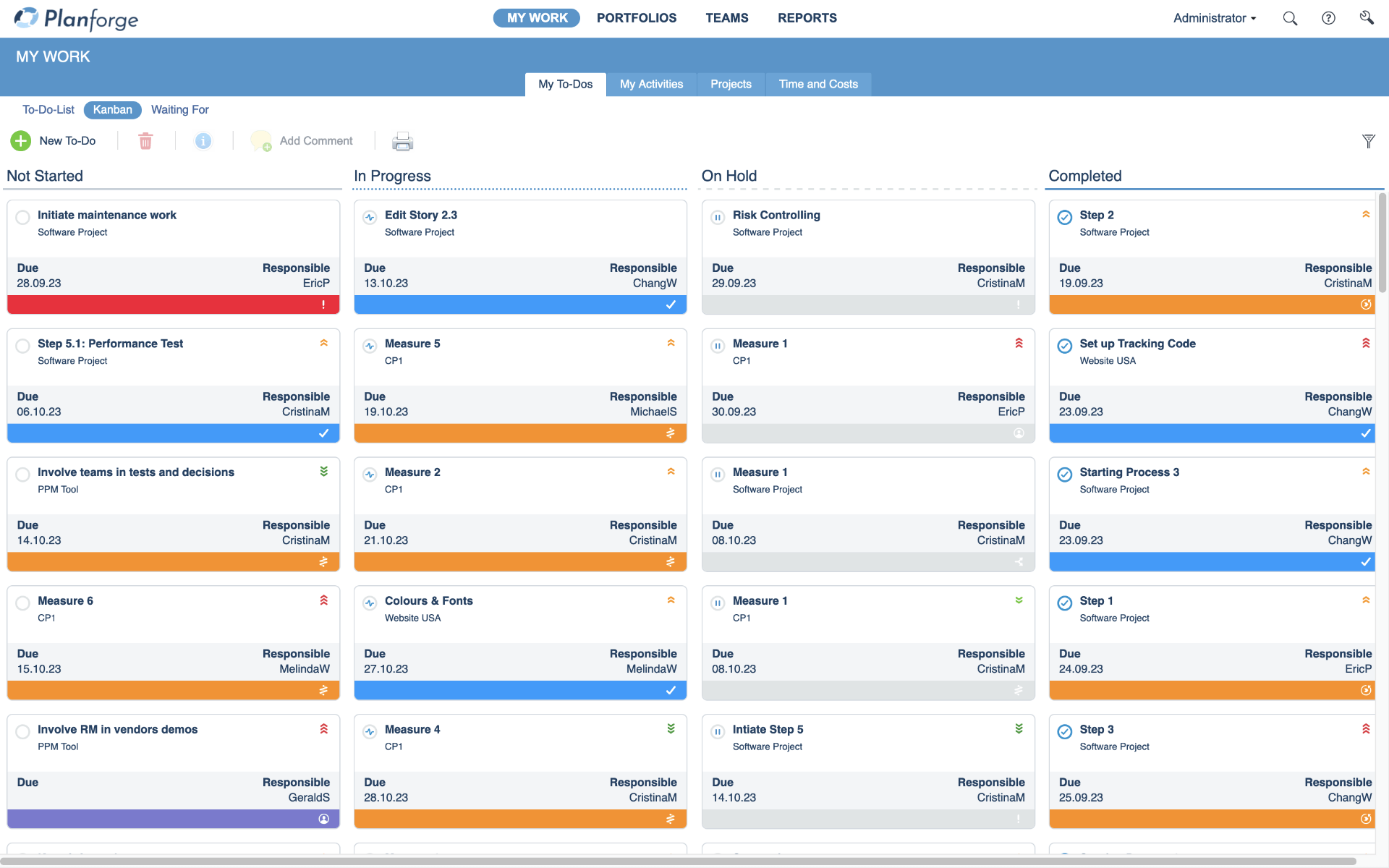 Aufgabe Resourcemanagement My Work To-Do Kanban Software by Planforge