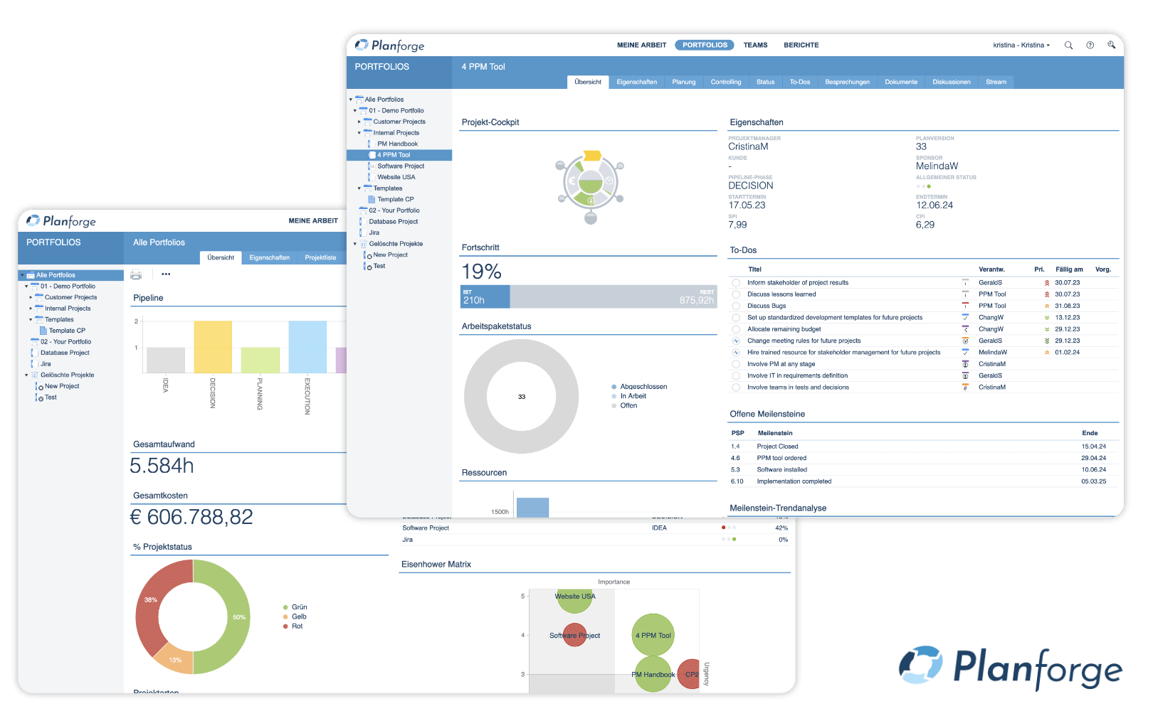 Project and Portfolio Dashboards für PMOs Software by Planforge