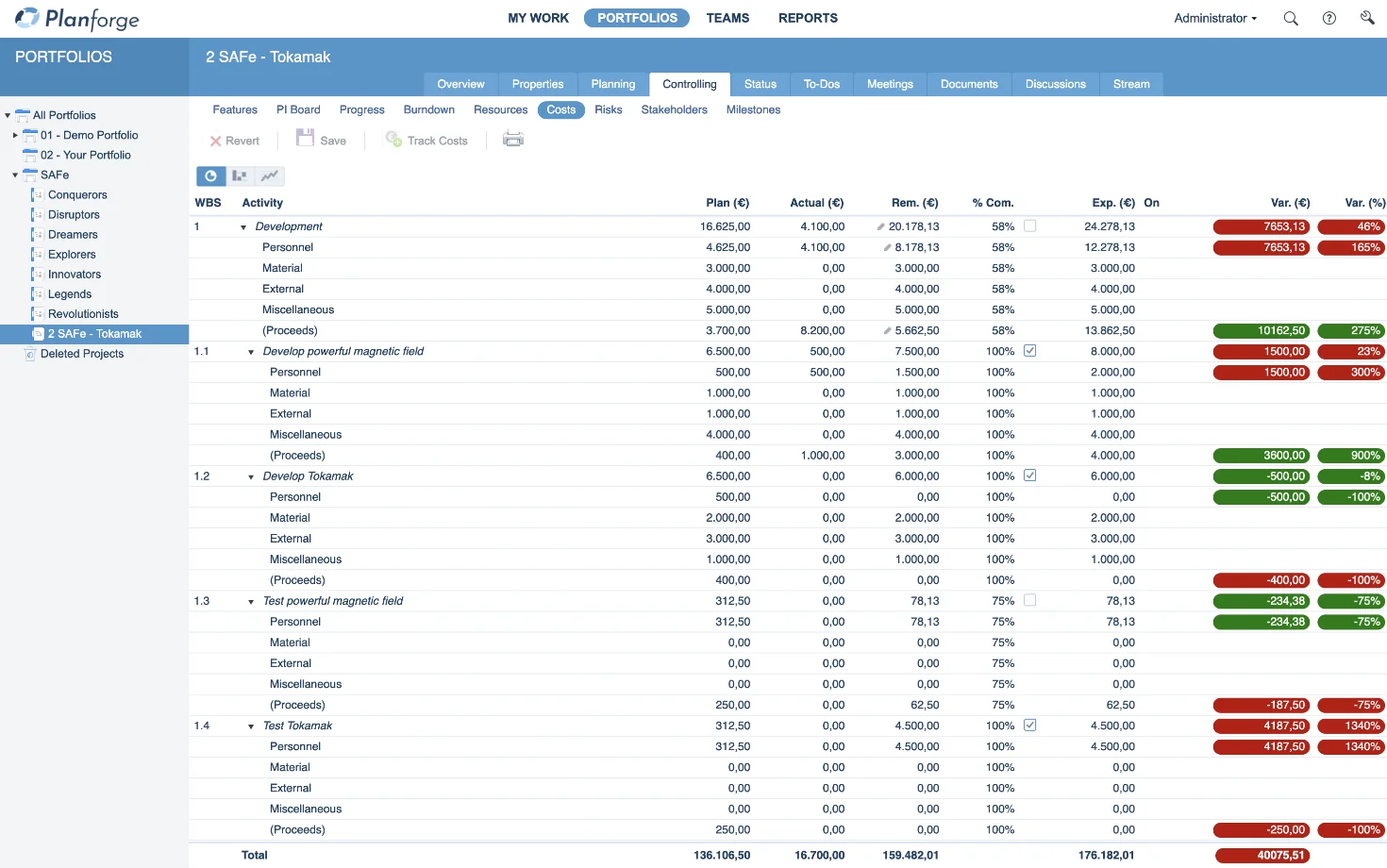 safe-cost-controlling-enterprise-agile-planning-tool-planforge